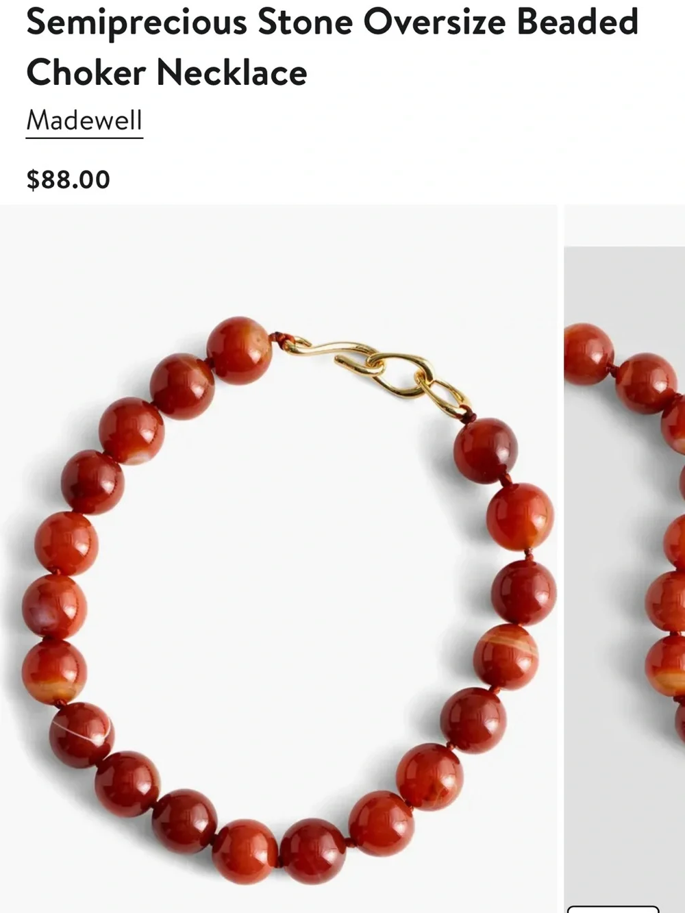 NWT! Madewell Semiprecious Oversized Beaded Choker Necklace - Retail $88 - Picture 3 of 11
